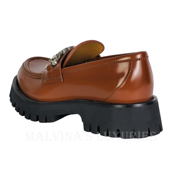 GUCCI SHOES MENS MOC TOE LUG SOLE MOCCASINS LOAFERS w LOGO  sz 7.5 US 8 main image 11
